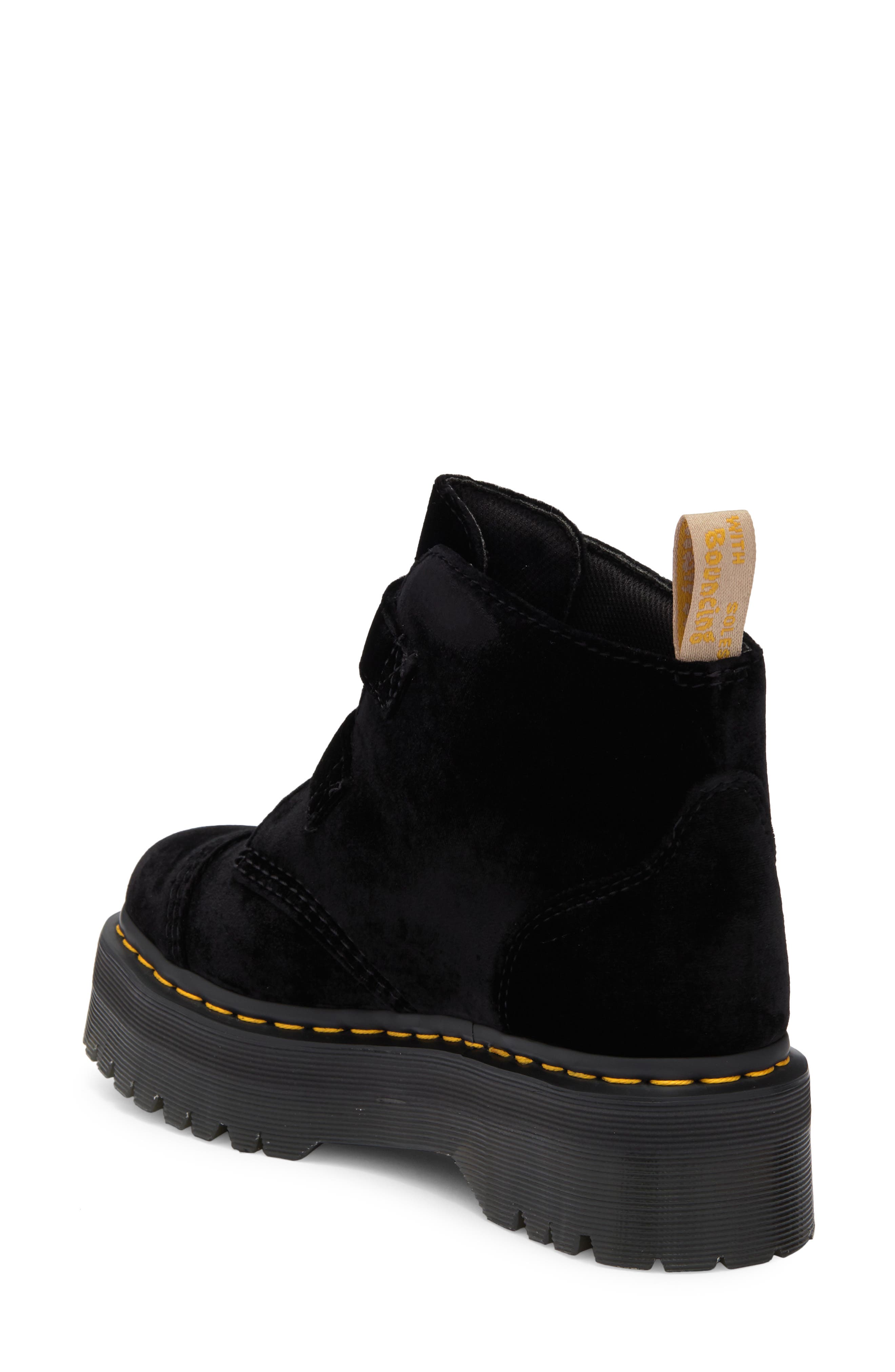 Dr. Martens Devon Double Buckle Velvet Chukka Boot, Alternate, color, 