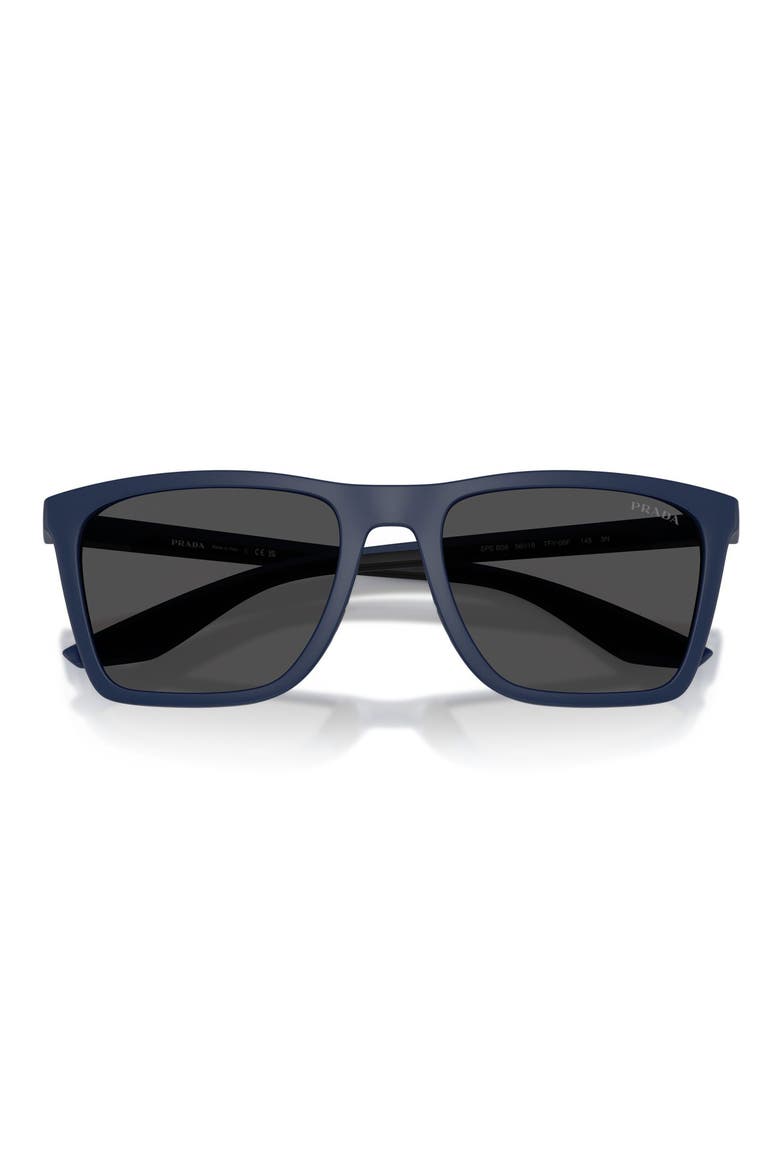 56mm Pillow Sunglasses, Alternate, color, MATTE BLUE / DARK GREY