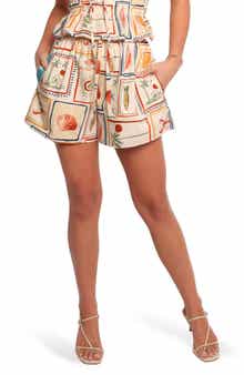 Petal & Pup Lakely Mixed Print Cotton Drawstring Shorts