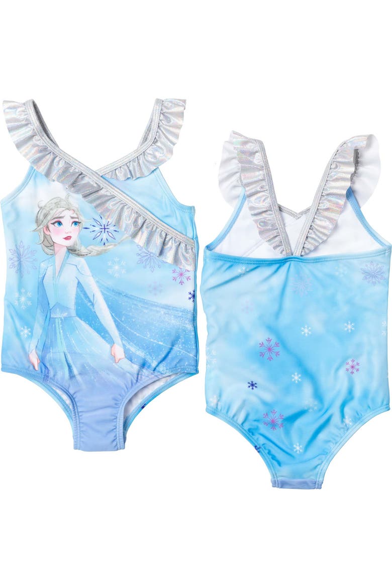 Frozen One Piece Swimwear, Alternate, color, Blue Purple Elsa Anna