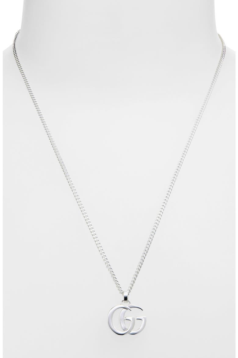 Double-G Pendant Necklace, Alternate, color, SILVER