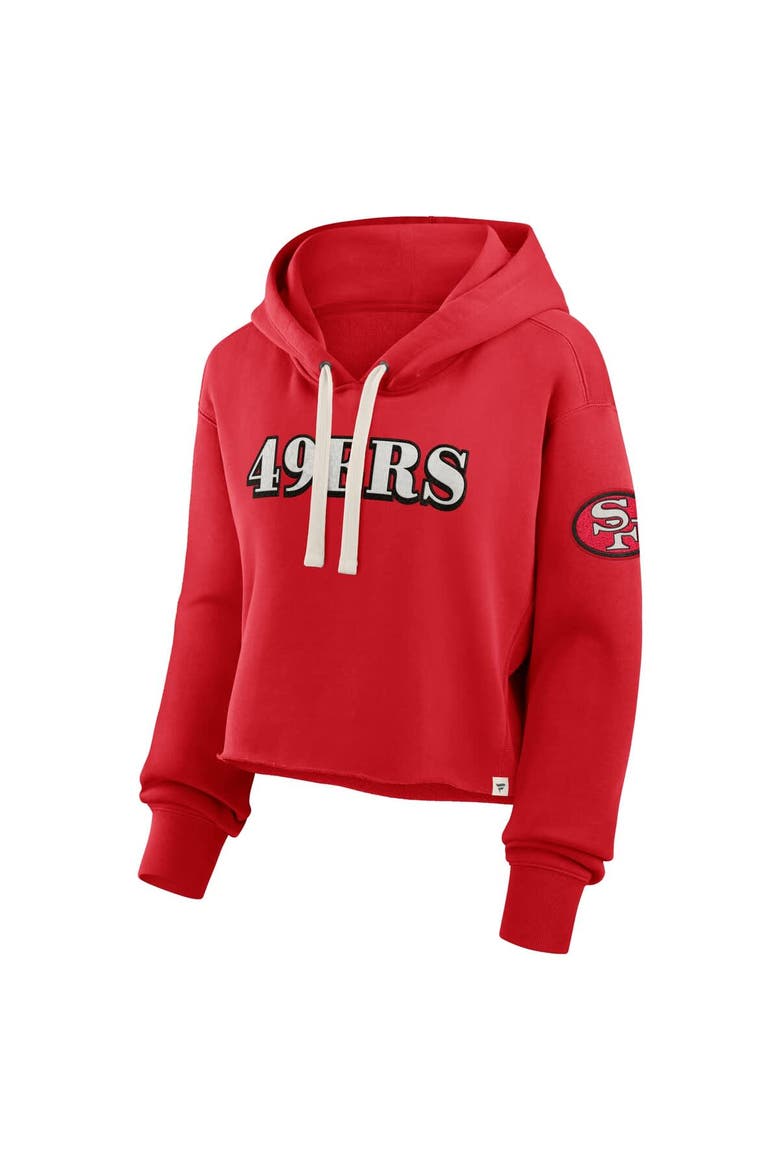 Women's Fanatics Scarlet San Francisco 49ers Oversized Hometown Heritage Cropped Hoodie, Alternate, color, Scarlet