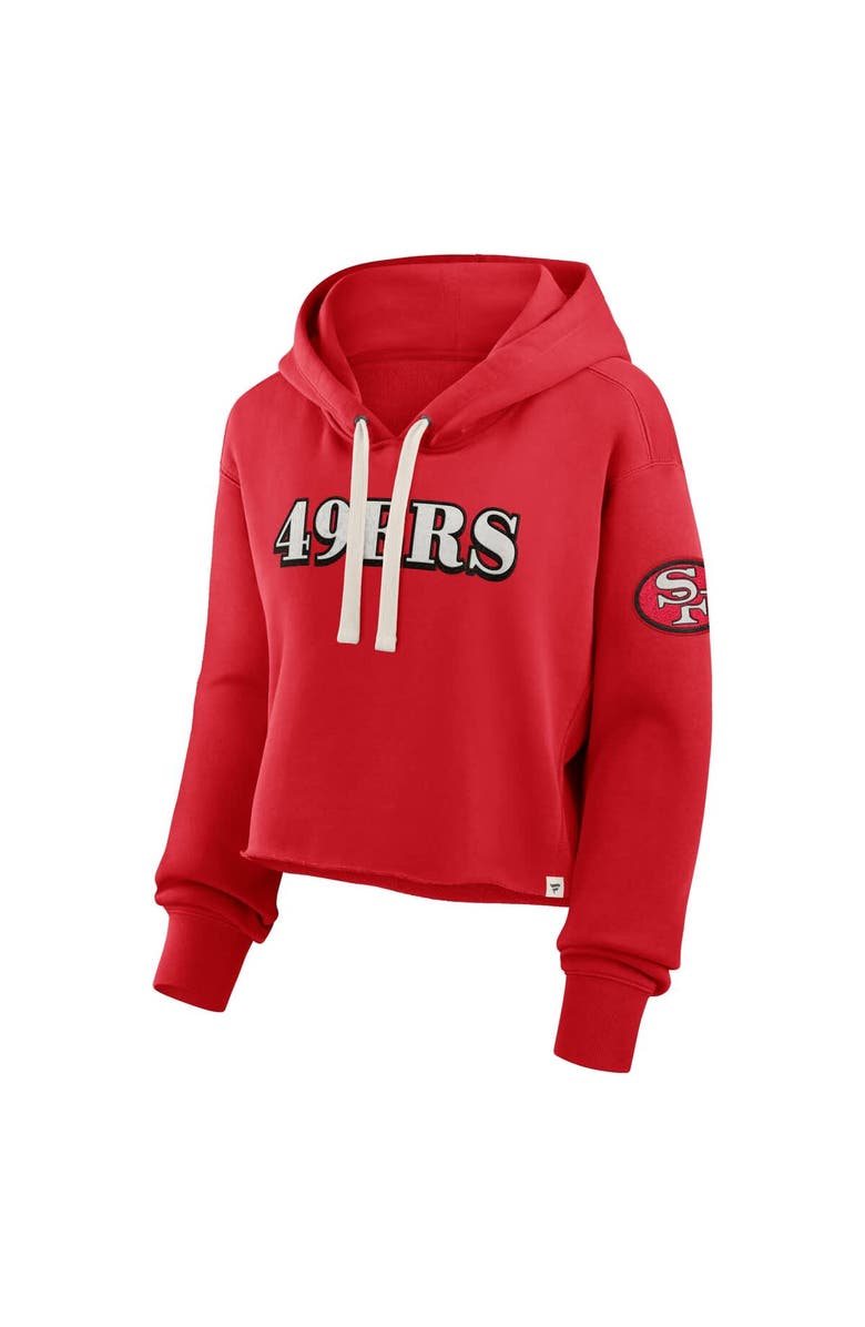 FANATICS Women's Fanatics Scarlet San Francisco 49ers Oversized Hometown Heritage Cropped Hoodie, Alternate, color, Scarlet