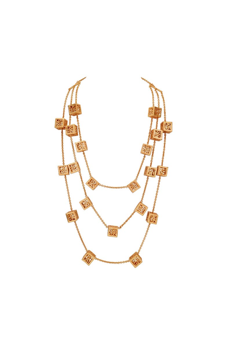 Noor Drop Necklace, Main, color, Antique Gold Plated