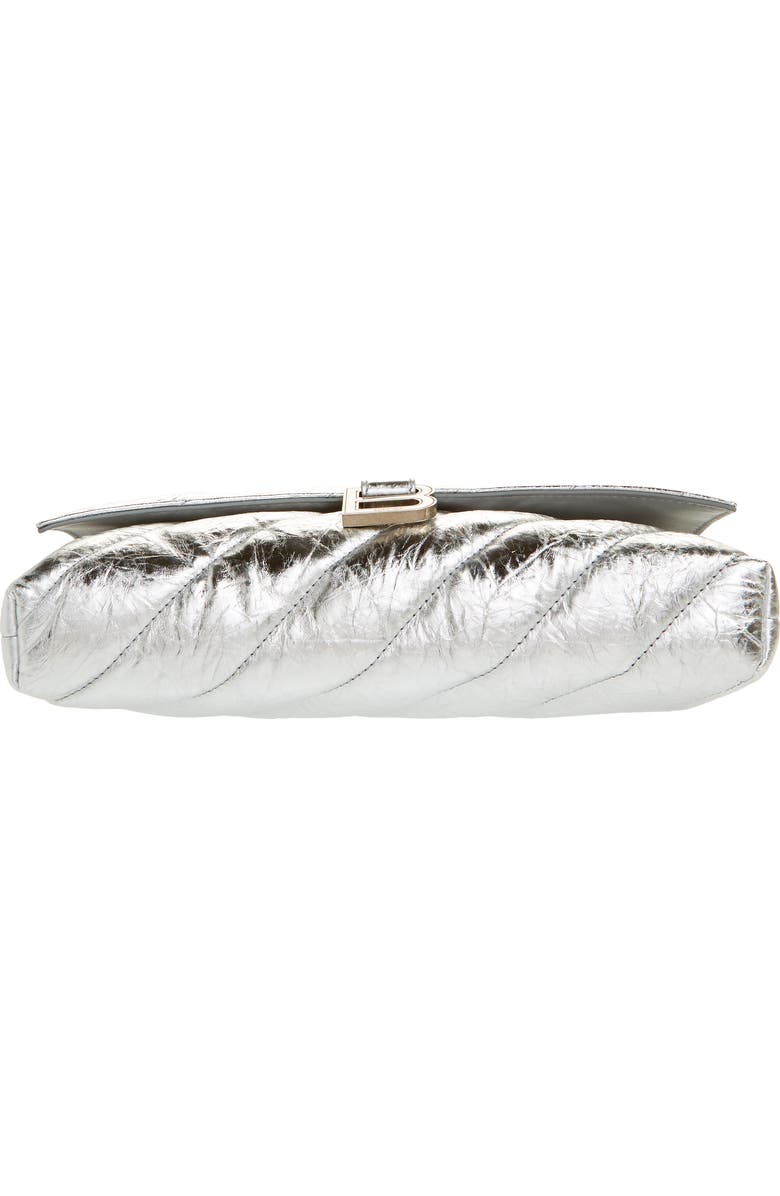 Balenciaga Medium Crush Quilted Metallic Leather Pouchette, Alternate, color,