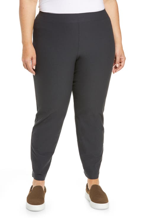 Stretch Crepe Slim Ankle Pants (Plus Size)