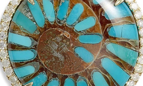 Meira T Amazonite Inlay Pendant Necklace In Blue