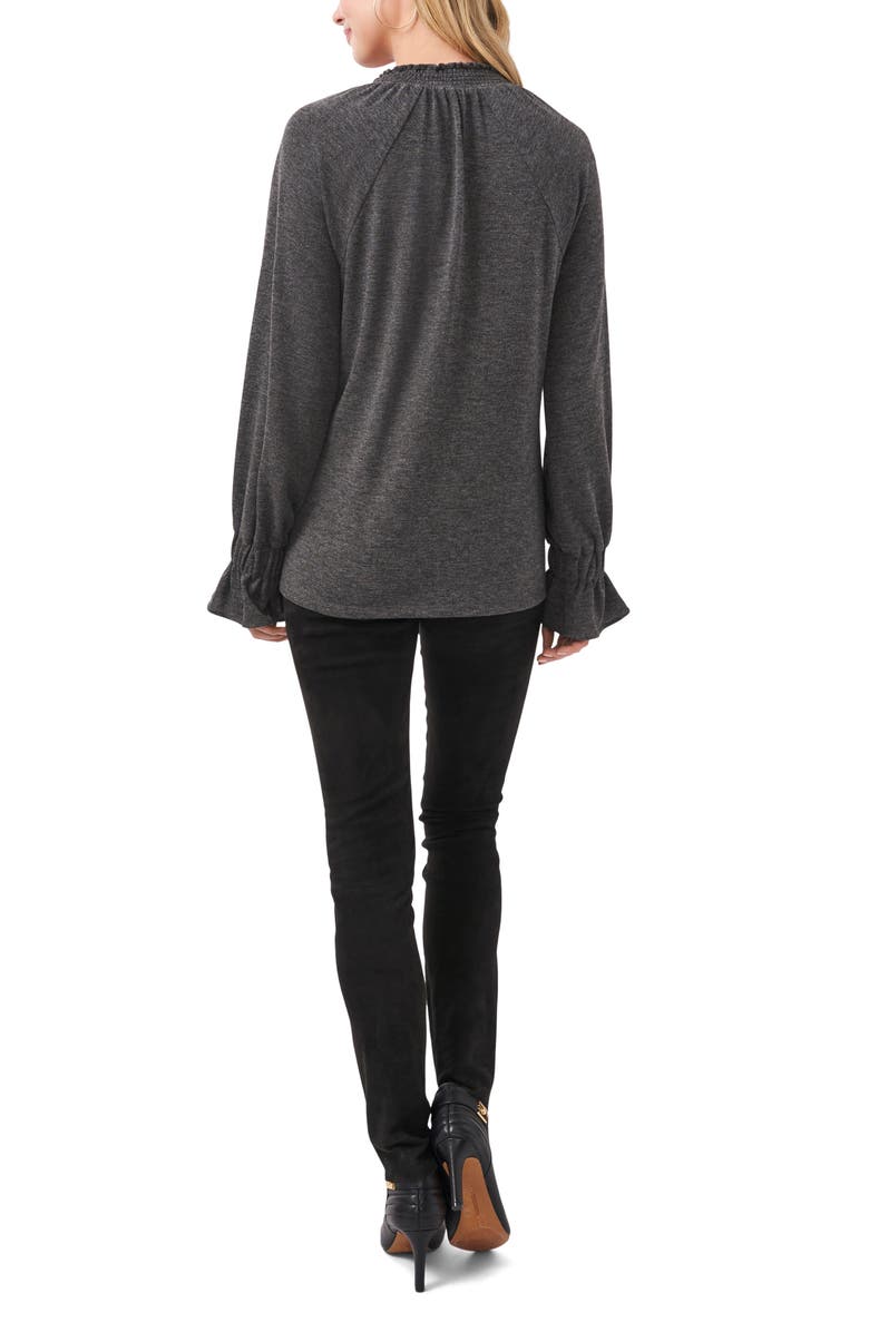 Vince Camuto Split Neck Balloon Sleeve Knit Top, Alternate, color, 