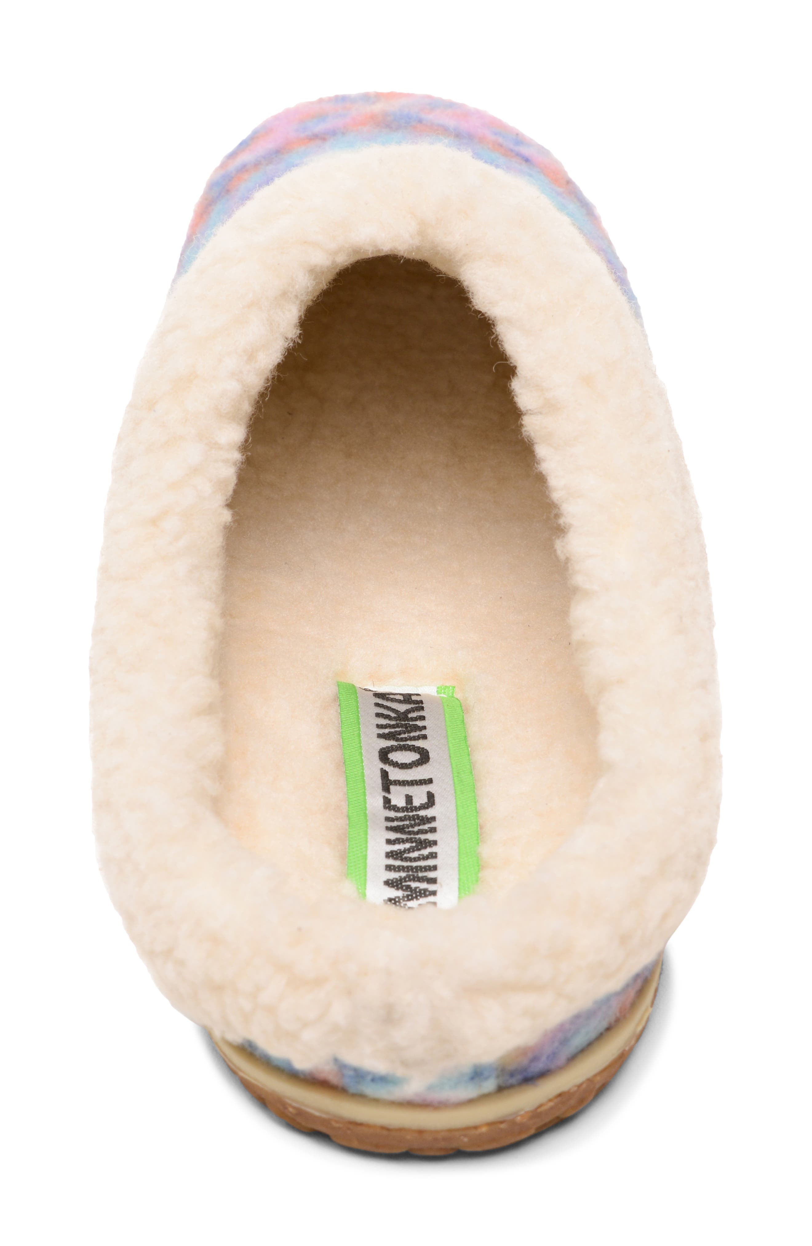Spruce Faux Fur Slipper, Alternate, color, ORANGE SUNSET