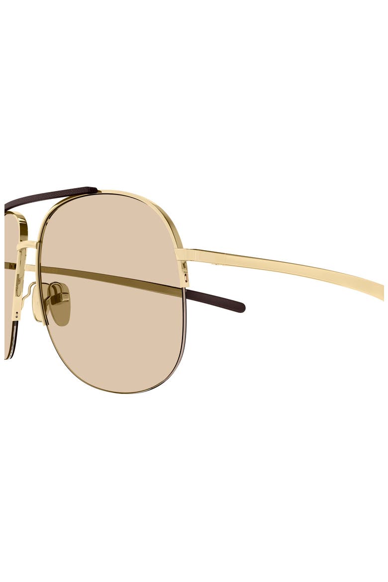 61mm Pilot Sunglasses, Alternate, color, GOLD