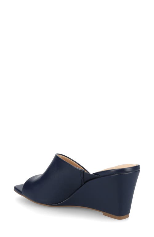 Shop Journee Collection Clementine Wedge D'orsay Sandal In Navy