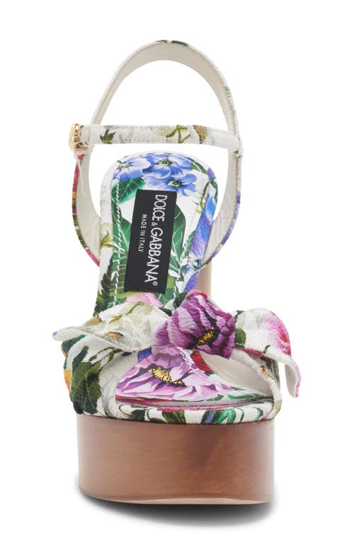 Dolce & Gabbana Dolce&gabbana Gardenia Print Platform Sandal In Mix Fiori Cretonne