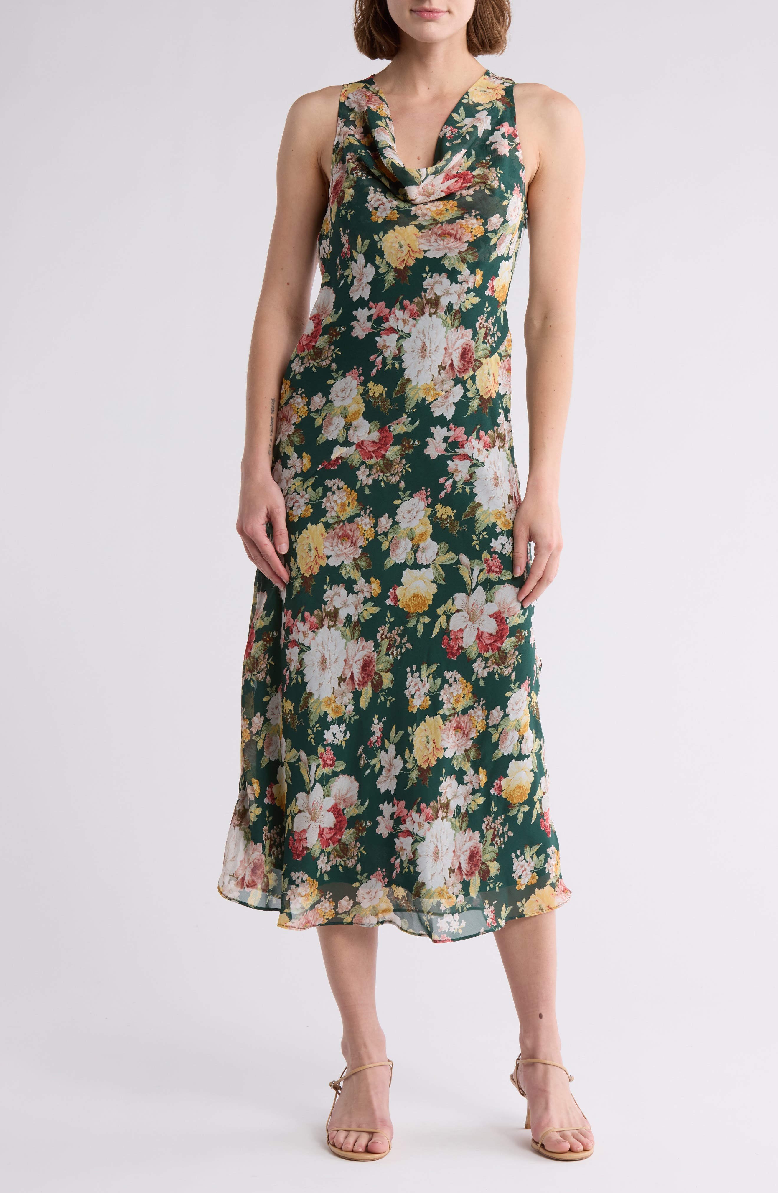 Lush Cowl Neck Maxi Dress