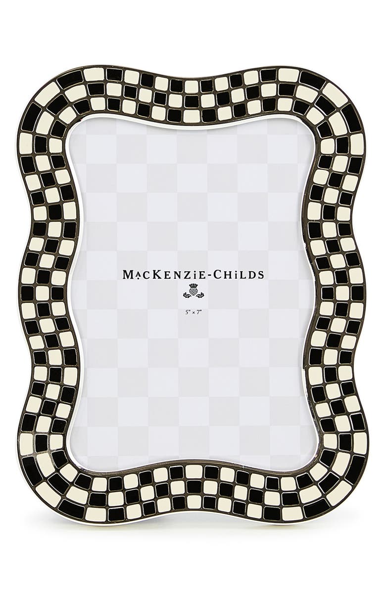 MACKENZIE CHILDS Wavy Check 5 x 7-Inch Picture Frame, Main, color, Black