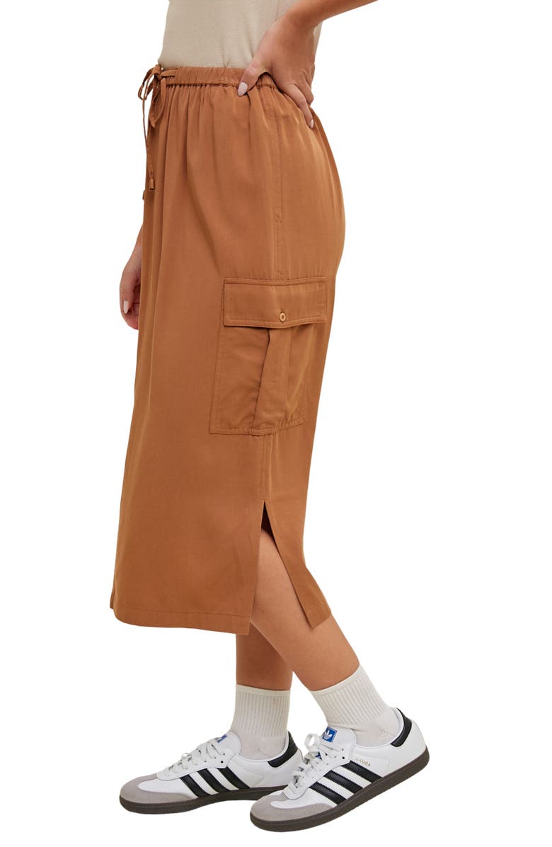 WISHLIST Cargo Midi Skirt, Alternate, color, Bronze