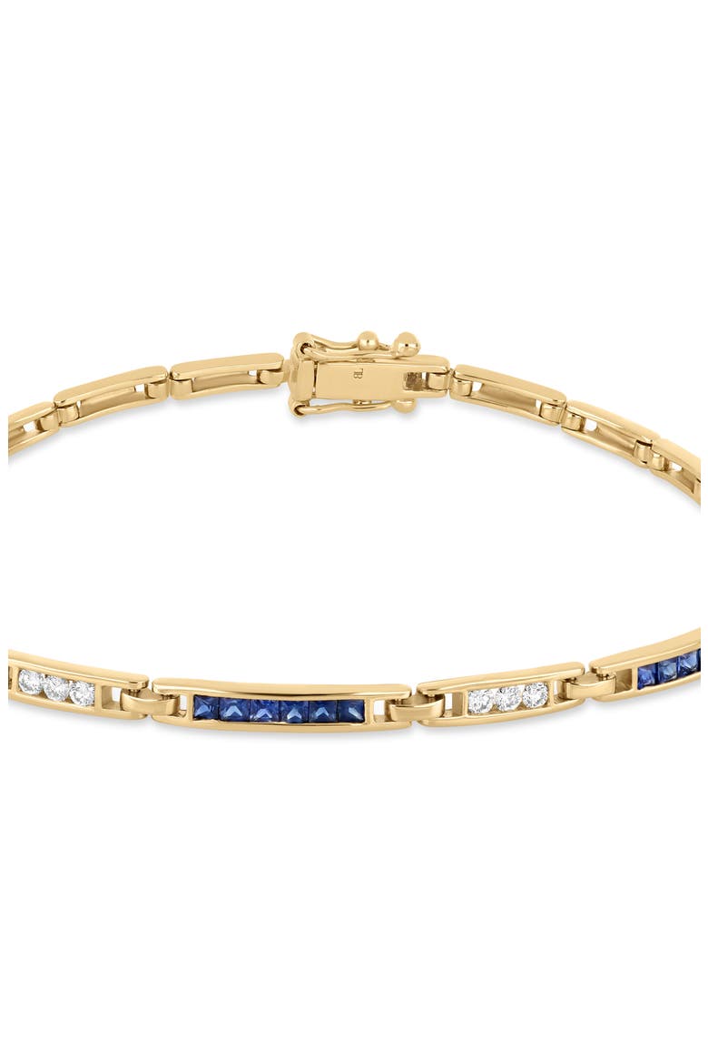 18K Gold El Mar Gemstone and Natural Diamond Line Bracelet, Alternate, color, 18K GOLD/ BLUE SAPPHIRE