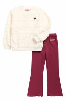 Juicy Couture Kids' Faux Fur Top & Flared Leggings Set