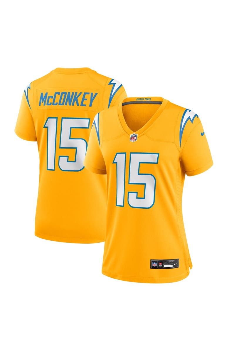 Nike Women's Nike Ladd McConkey Gold Los Angeles Chargers Alternate Charger Power Game Jersey, Main, color, Gold