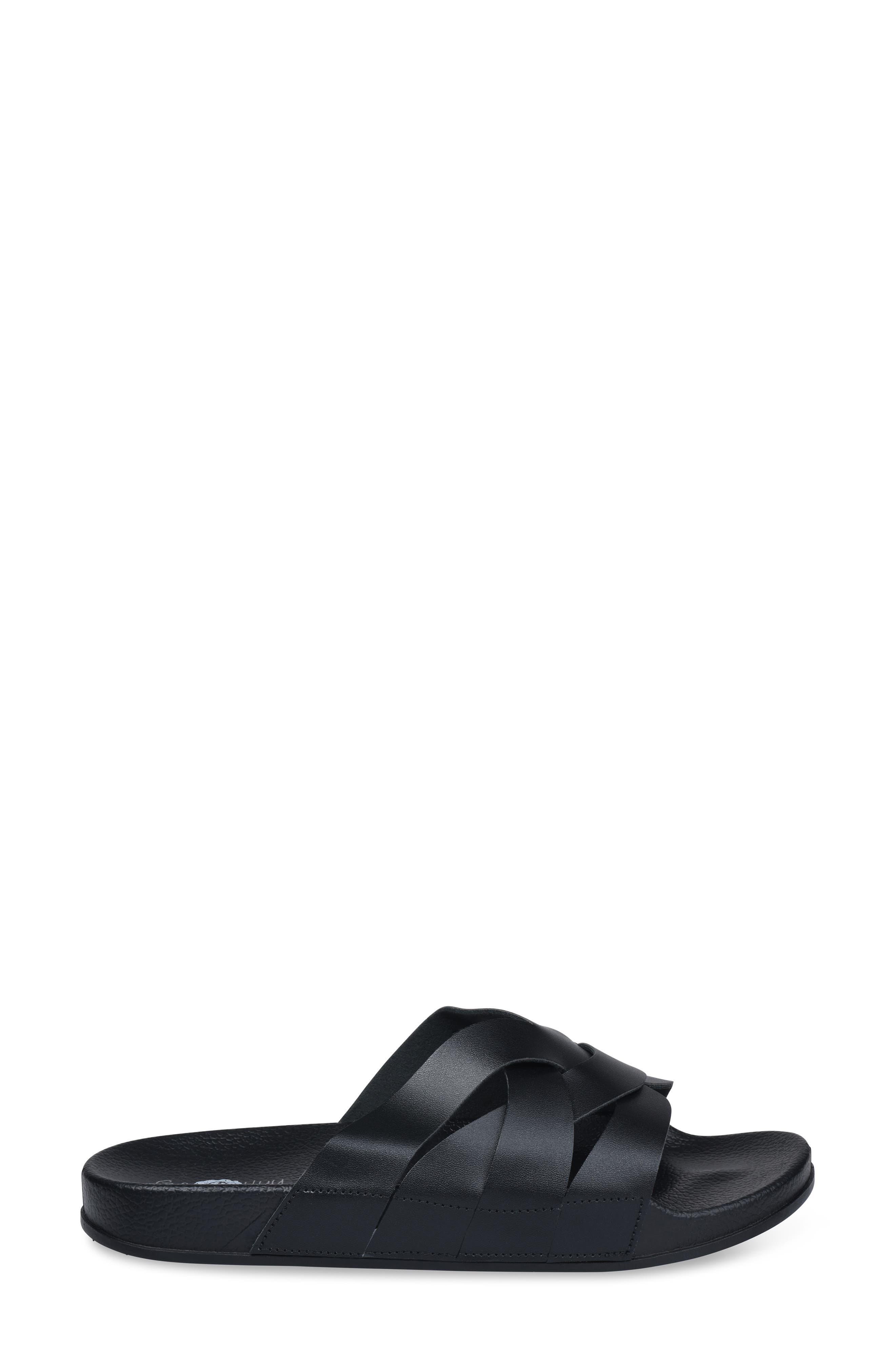 GAAHUU Crisscross Strap Slide Sandal, Alternate, color, Black