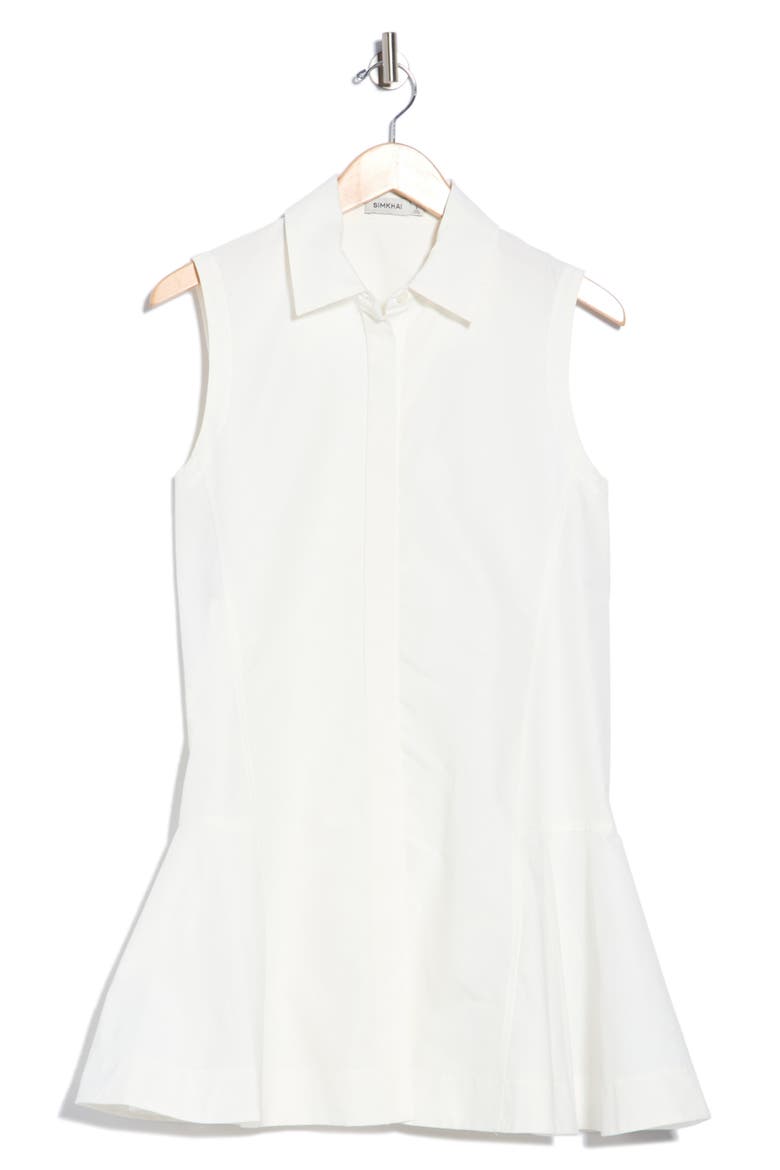 Maggy Pleated Sleeveless Minidress, Main, color, WHITE