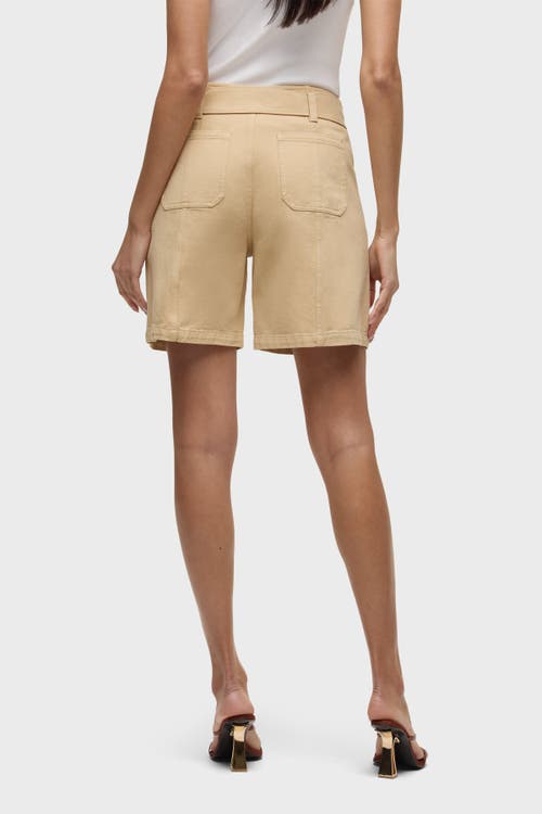 Hudson Belted Twill Long Shorts In Brown