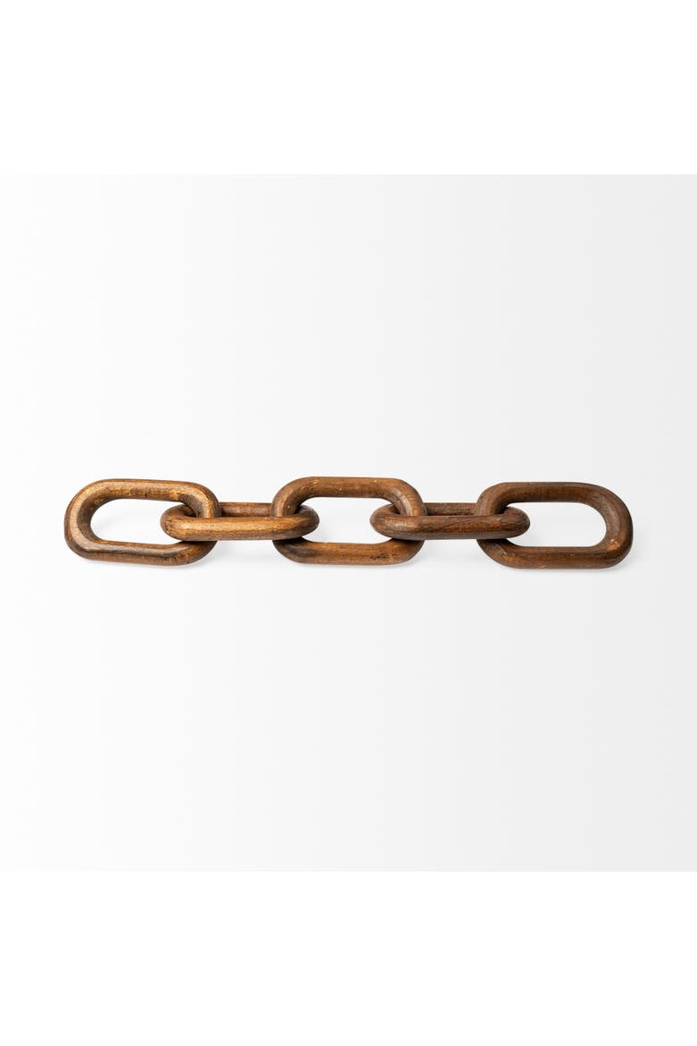 Alix Wooden Hand-Made 5 Link Chain, Alternate, color, Brown