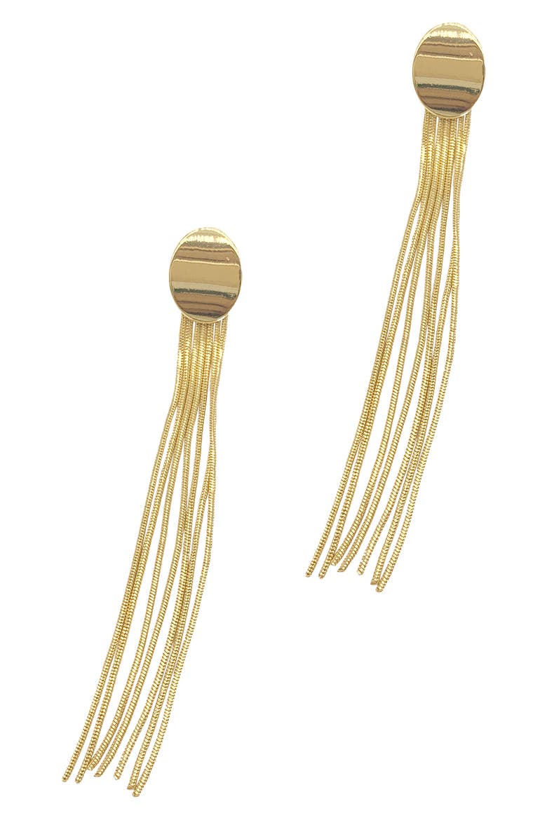 Oval Chain Drop Earrings, Main, color, YELLOW