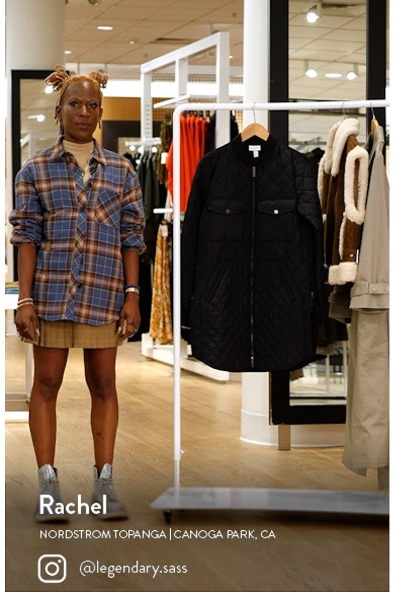 Longline Water Resistant Quilted Bomber Jacket video