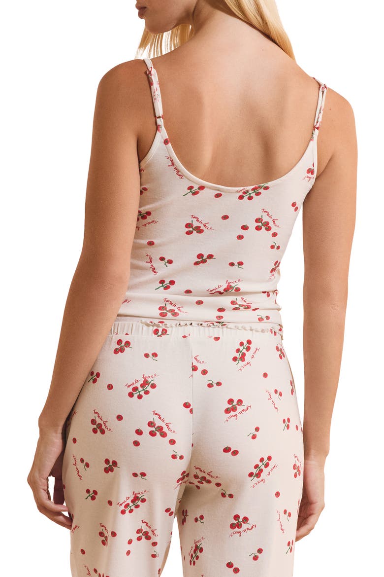 Tige Tomato Print Camisole, Alternate, color, WHITE