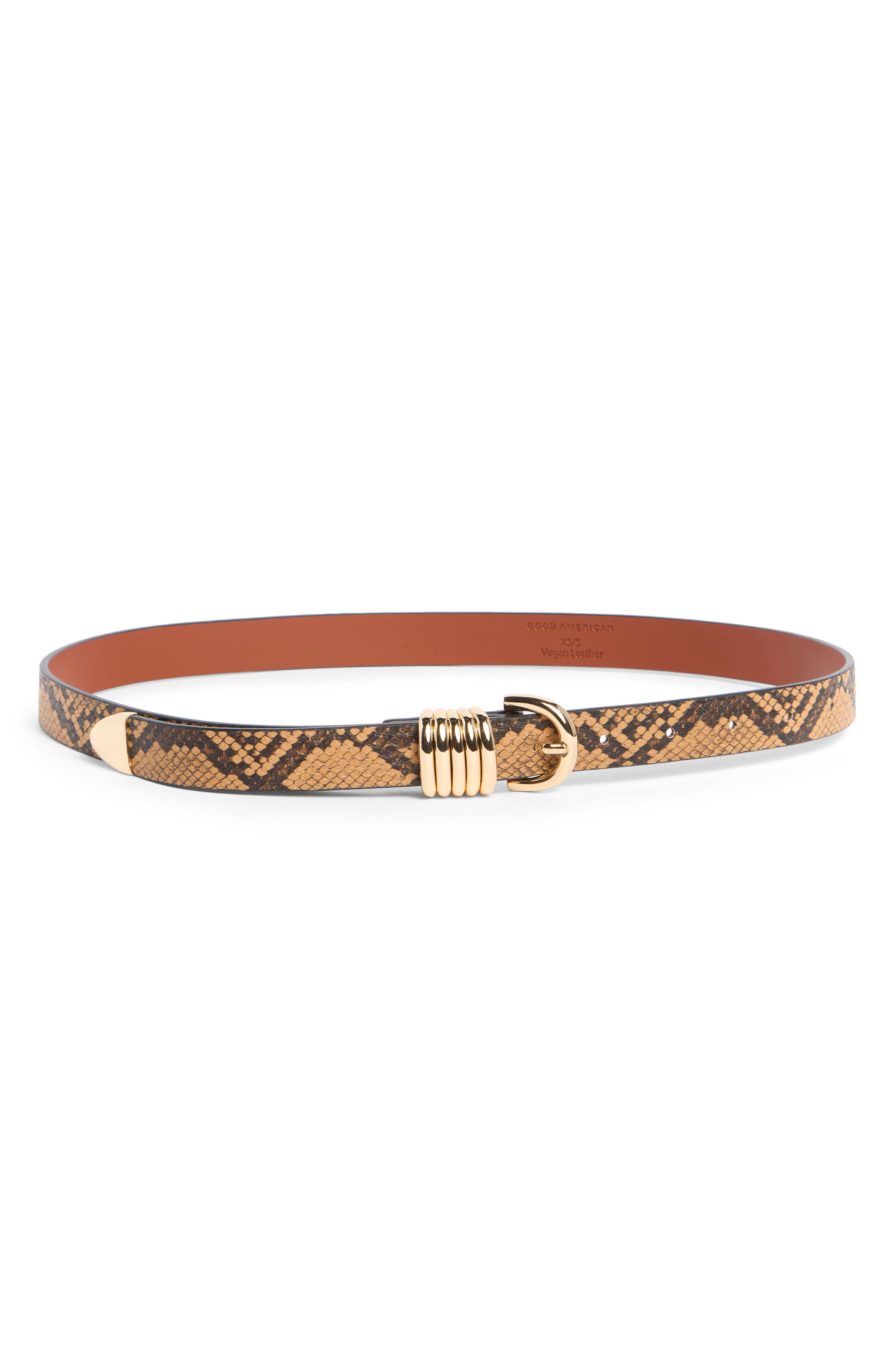 Skinny Faux Leather Snake Print Belt