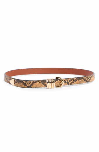 Skinny Faux Leather Snake Print Belt