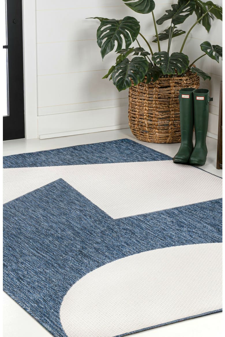 Lucian Modern Geometric Abstract Two-Tone Area Rug, Alternate, color, Navy/Cream