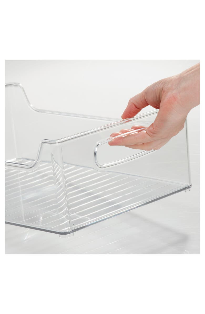 Linus Plastic Stackable Pantry Bin with Handles, Set of 4, Clear, Made in USA, Alternate, color, Clear