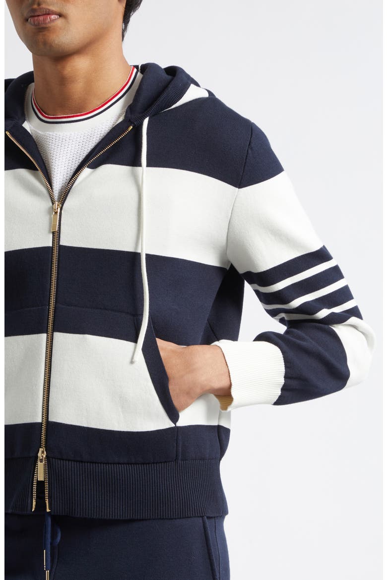 Hector Rugby Stripe Jacquard Zip Hoodie, Alternate, color, NAVY