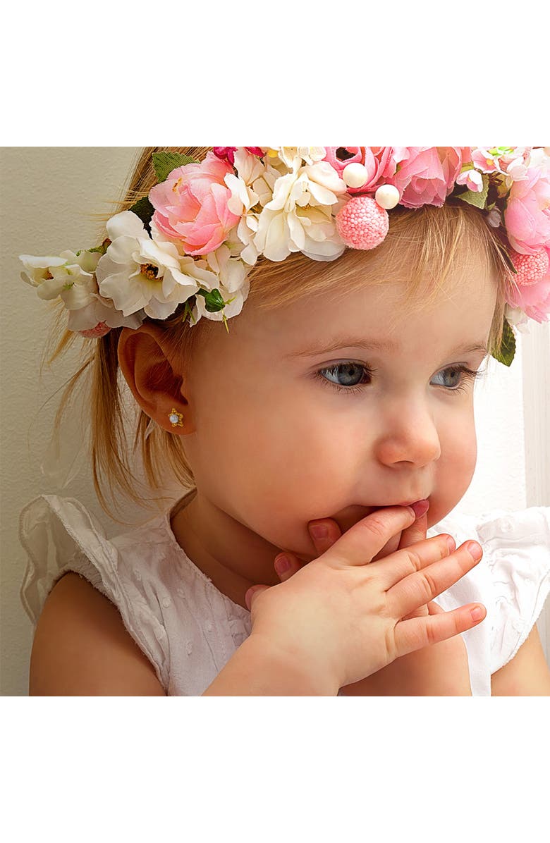 In Season Jewelry 14k Star & Pearl Earrings, Alternate, color,