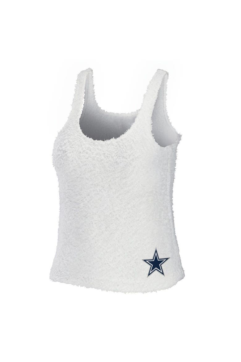 Women's WEAR by Erin Andrews Cream Dallas Cowboys Plus Size Cozy Scoop Neck Tank Top & Pants Set, Alternate, color, Cream