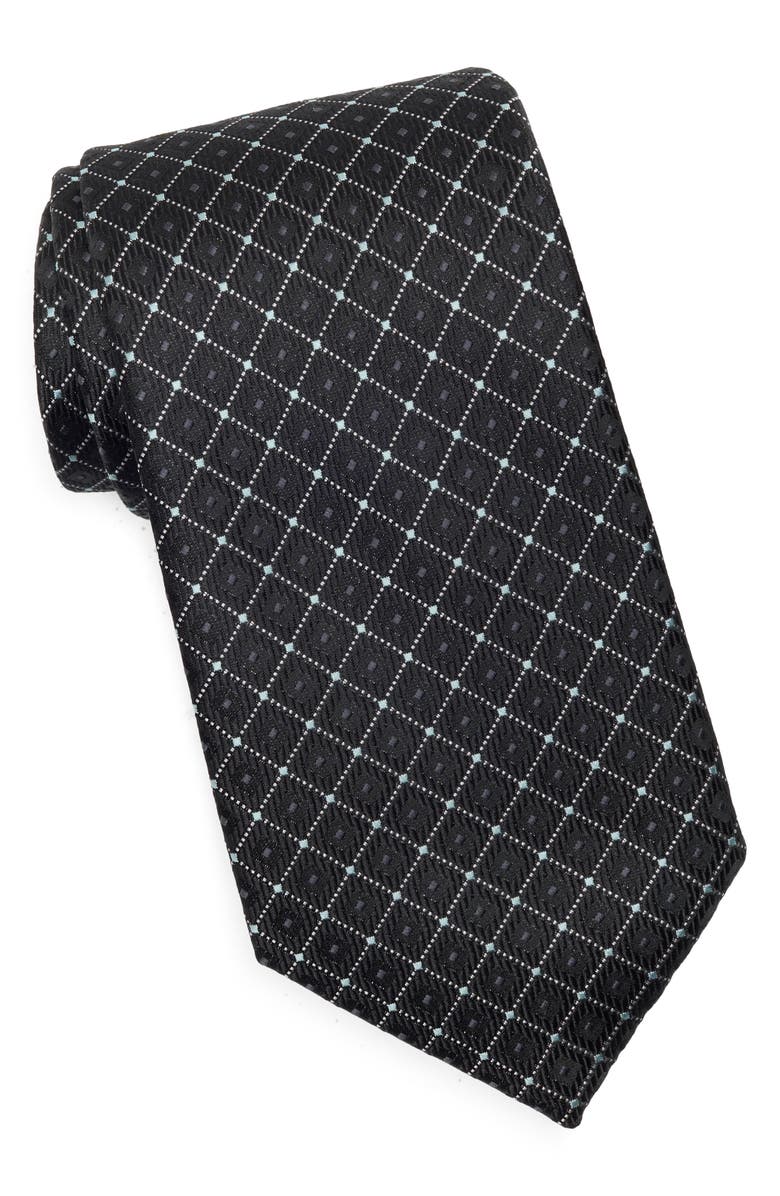 Michael Kors Bocca Neat Satin Tie, Main, color, Black
