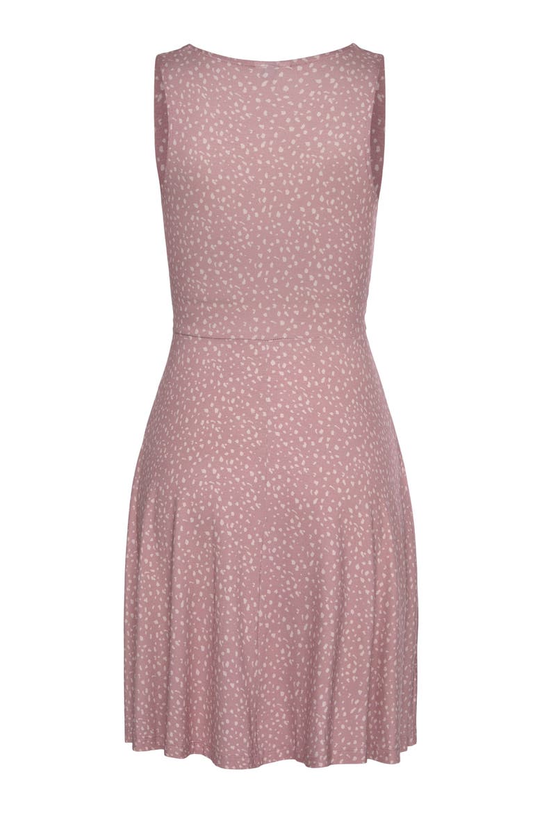 Printed Wrap Look Dress, Alternate, color, Leopard Mauve