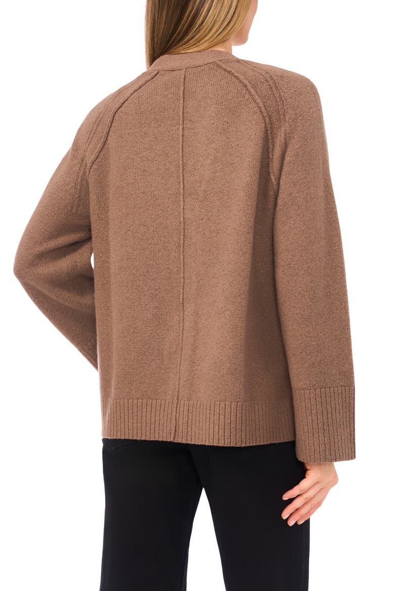 Raglan Sleeve V-Neck Cardigan, Alternate, color, MINK TAUPE
