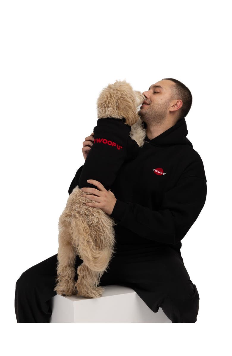 Moshiqa I Woof U Dog Sweatshirt, Alternate, color, Black