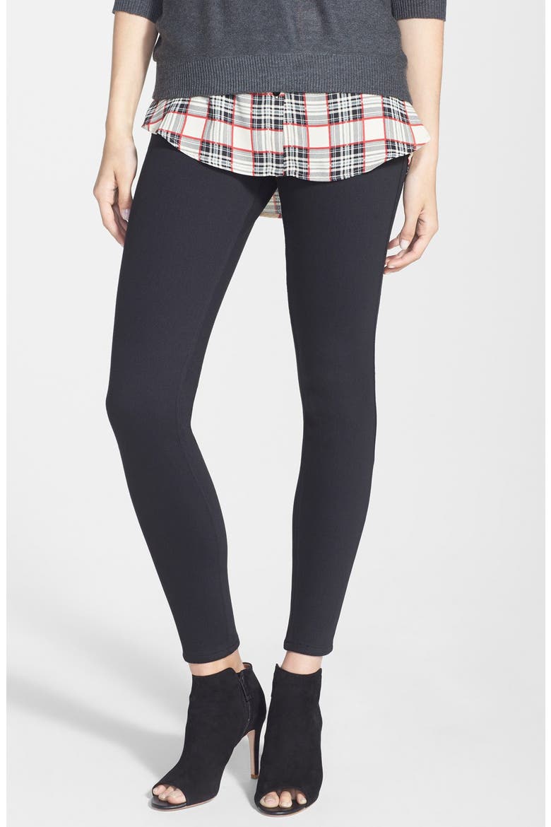 Denim Leggings, Main, color, BLACK