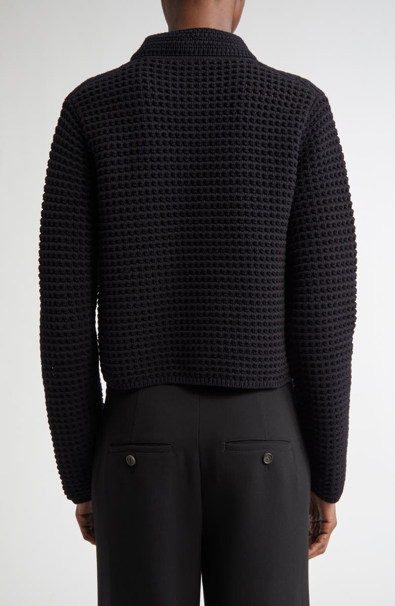 Vince Block Stitch Cardigan, Alternate, color, Black