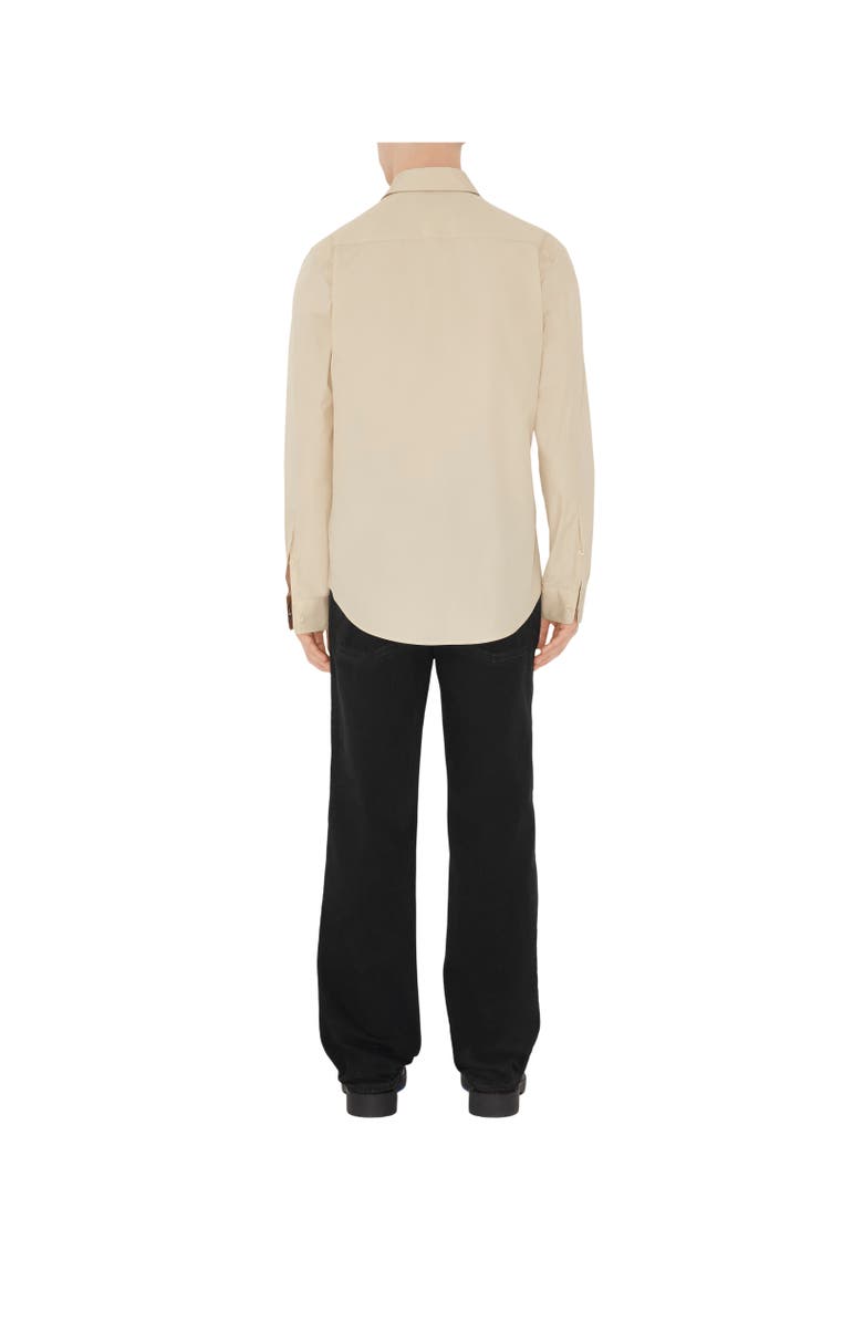 Burberry Slim Fit Cotton Shirt, Alternate, color, Nutmeg