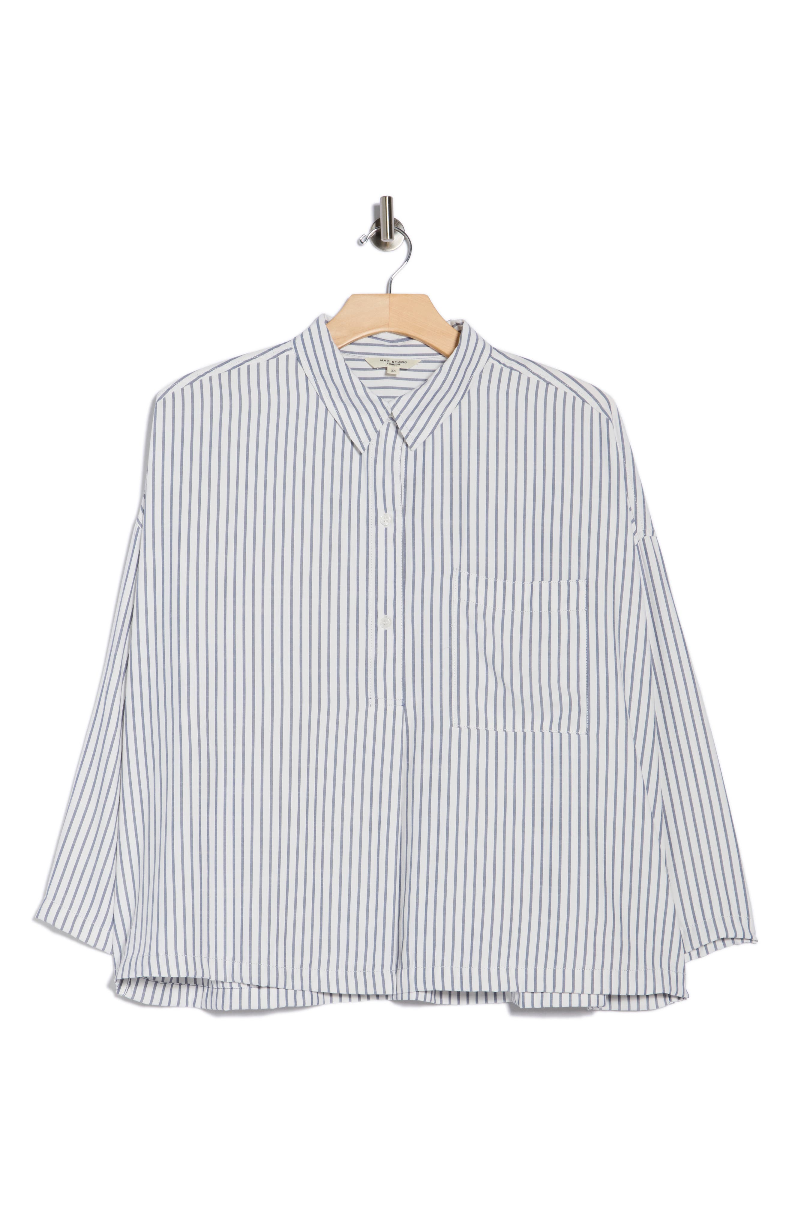 MAX STUDIO Stripe Button-Up Shirt