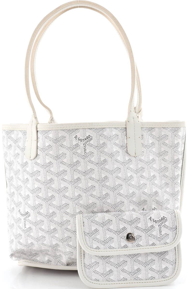 Pre-Owned Goyard Anjou Reversible Tote Coated Canvas Mini, Alternate, color, White