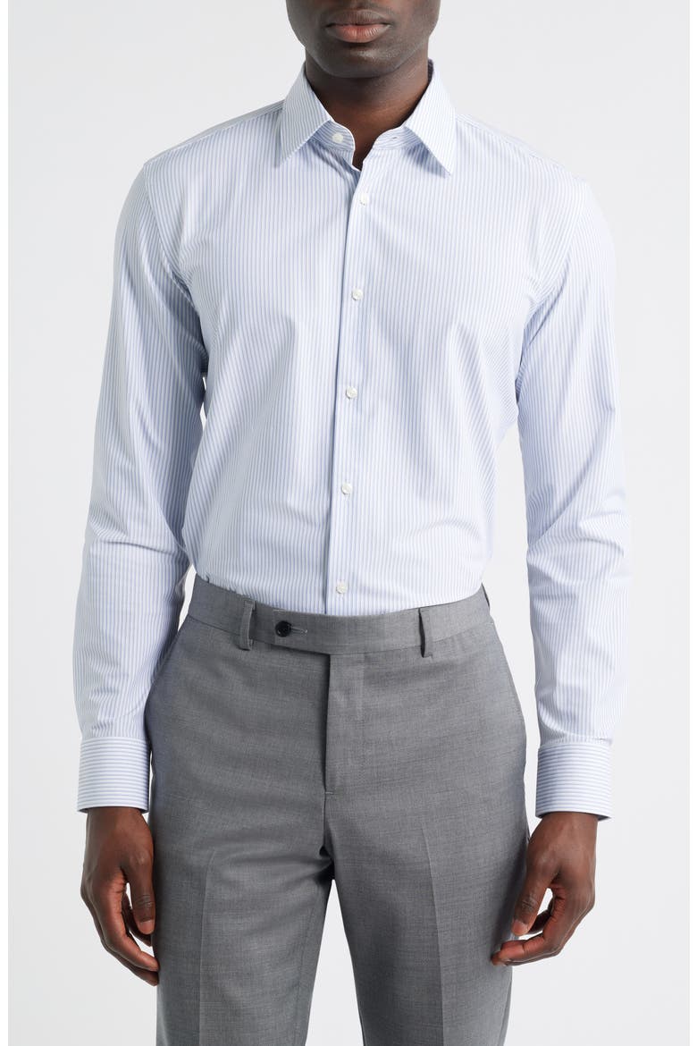 Hank Kent Slim Fit Performance Twill Dress Shirt, Main, color, LIGHT/ PASTEL BLUE