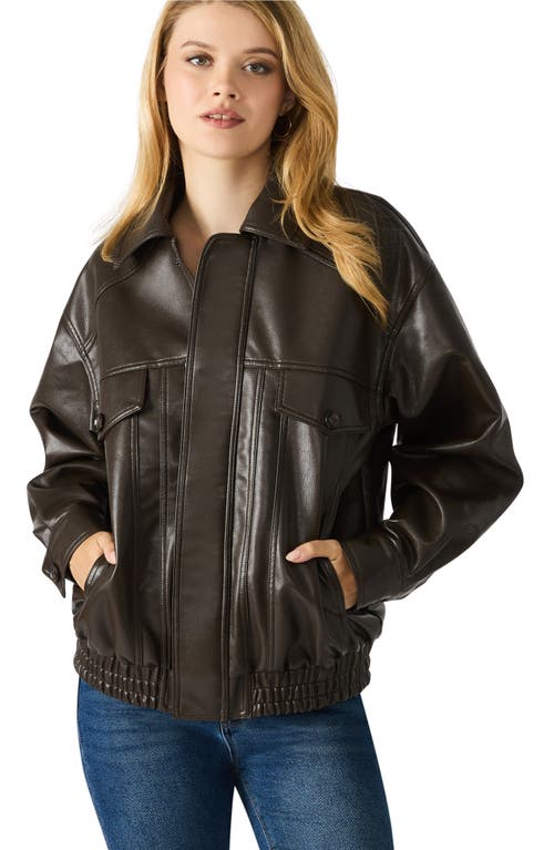 Steve Madden Henson Faux Leather Jacket In Brown