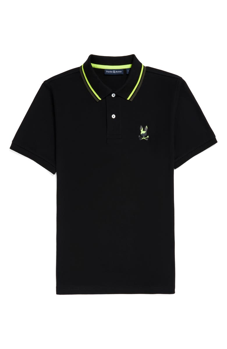 Psycho Bunny Plano Tipped Cotton Piqué Polo, Alternate, color, 
