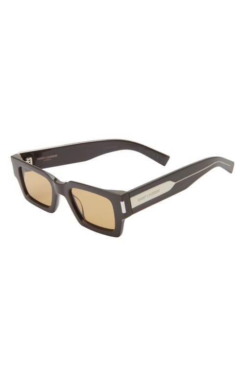 Saint Laurent 50mm Rectangular Sunglasses In Brown