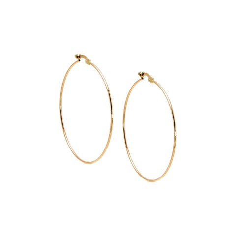 Solid Thin Tube Hoop Earring 14K